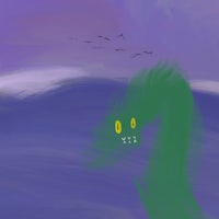 an image of a green dragon in the ocean